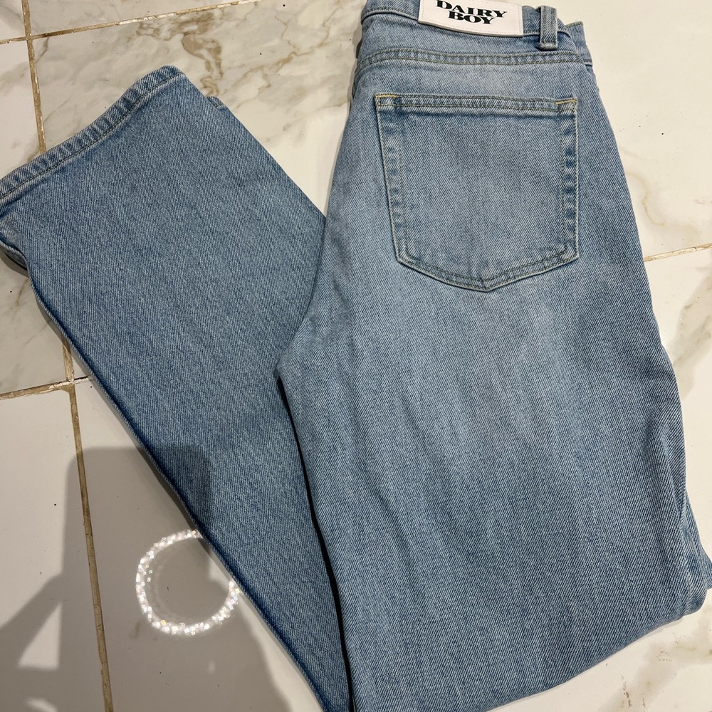 Light Blue Straight Leg Jeans